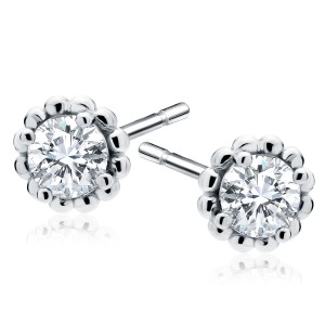 Cercei argint floare cu piatra DiAmanti Z1993ER_W-DIA (Argint 925‰ 1,6 g.)